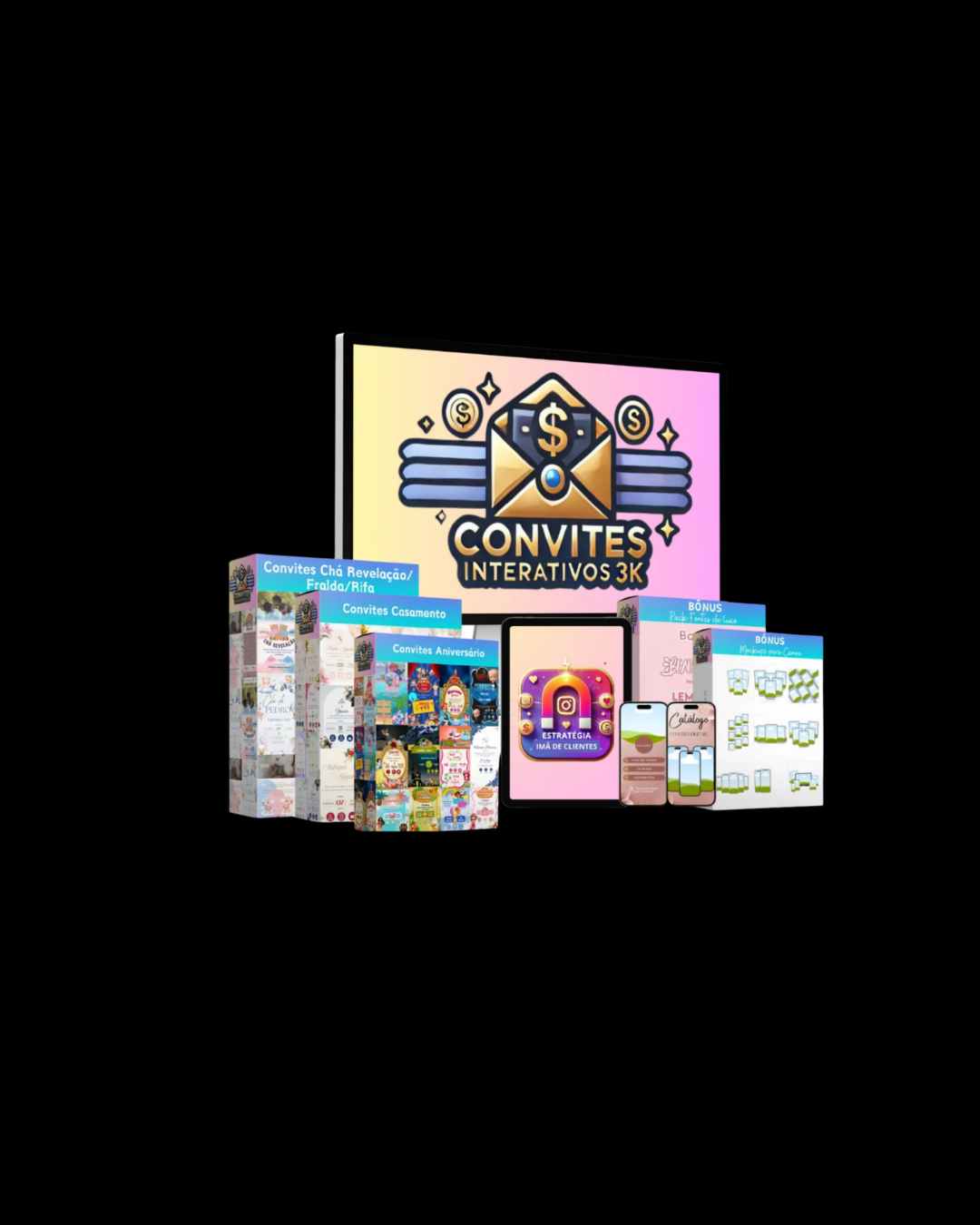 Pack com mais de 200 convites